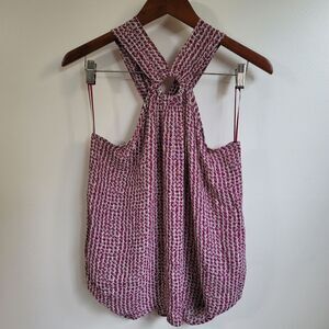 Anthropologie Maeve Mica Sleeveless Blouse Purple Motif Size 10